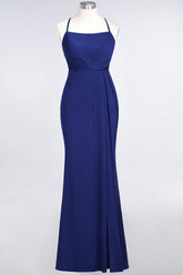 Mermaid Spandex Spaghetti Straps Ruffle Lace Bridesmaid Dress-27dress